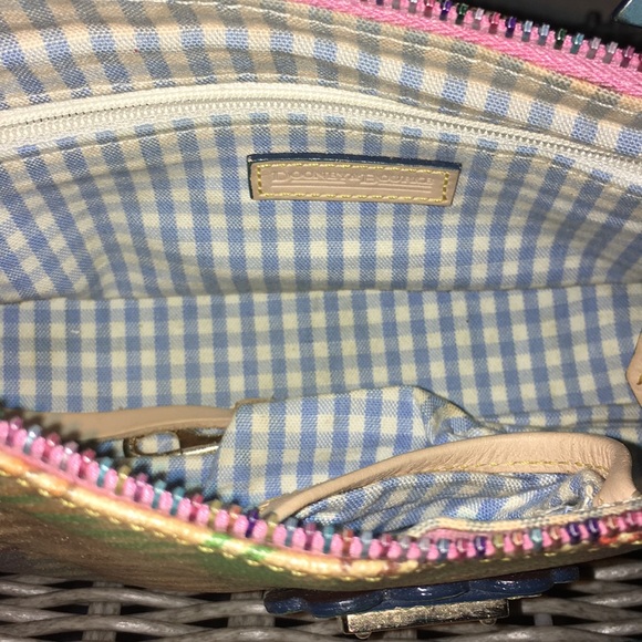 Dooney & Burke Mini Trimmed in Tan &Blue - Picture 4 of 5